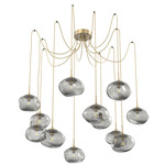 Nova Swag Multi Light Pendant - Gilded Brass / Smoke