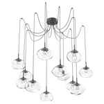 Nova Gem Swag Multi Light Pendant - Matte Black / Clear Floret