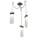 Parallel Swag Multi Light Pendant - Flat Bronze / Clear Granite