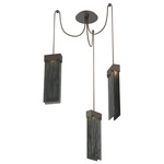 Parallel Swag Multi Light Pendant - Flat Bronze / Smoke Granite