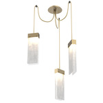 Parallel Swag Multi Light Pendant - Gilded Brass / Clear Granite