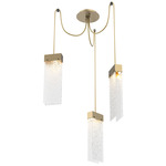Parallel Swag Multi Light Pendant - Gilded Brass / Clear Rimelight
