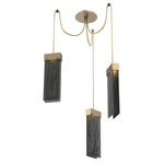 Parallel Swag Multi Light Pendant - Gilded Brass / Smoke Granite