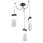 Parallel Swag Multi Light Pendant - Matte Black / Clear Granite
