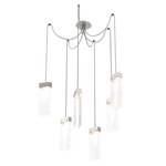 Parallel Swag Multi Light Pendant - Beige Silver / Clear Rimelight