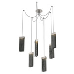 Parallel Swag Multi Light Pendant - Beige Silver / Smoke Granite