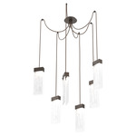 Parallel Swag Multi Light Pendant - Flat Bronze / Clear Granite