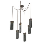 Parallel Swag Multi Light Pendant - Flat Bronze / Smoke Granite