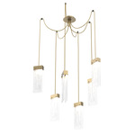 Parallel Swag Multi Light Pendant - Gilded Brass / Clear Granite