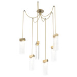 Parallel Swag Multi Light Pendant - Gilded Brass / Clear Rimelight