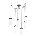 Parallel Swag Multi Light Pendant - Matte Black / Clear Granite