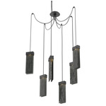 Parallel Swag Multi Light Pendant - Matte Black / Smoke Granite