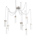 Parallel Swag Multi Light Pendant - Beige Silver / Clear Rimelight