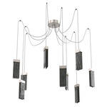 Parallel Swag Multi Light Pendant - Beige Silver / Smoke Granite