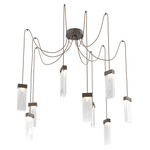 Parallel Swag Multi Light Pendant - Flat Bronze / Clear Granite