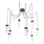 Parallel Swag Multi Light Pendant - Flat Bronze / Clear Rimelight