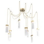 Parallel Swag Multi Light Pendant - Gilded Brass / Clear Granite