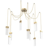 Parallel Swag Multi Light Pendant - Gilded Brass / Clear Rimelight