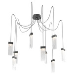 Parallel Swag Multi Light Pendant - Matte Black / Clear Granite