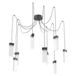 Parallel Swag Multi Light Pendant - Matte Black / Clear Rimelight
