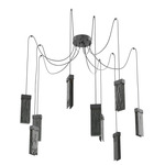 Parallel Swag Multi Light Pendant - Matte Black / Smoke Granite