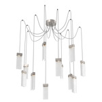 Parallel Swag Multi Light Pendant - Beige Silver / Clear Rimelight