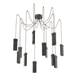 Parallel Swag Multi Light Pendant - Flat Bronze / Smoke Granite
