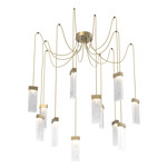 Parallel Swag Multi Light Pendant - Gilded Brass / Clear Granite