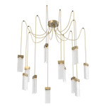 Parallel Swag Multi Light Pendant - Gilded Brass / Clear Rimelight