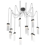 Parallel Swag Multi Light Pendant - Matte Black / Clear Granite