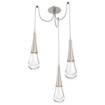 Raindrop Swag Multi Light Pendant - Beige Silver / Clear Cast