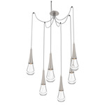 Raindrop Swag Multi Light Pendant - Beige Silver / Clear Cast