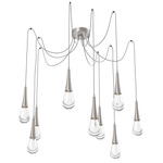 Raindrop Swag Multi Light Pendant - Beige Silver / Clear Cast