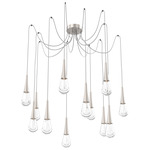 Raindrop Swag Multi Light Pendant - Beige Silver / Clear Cast