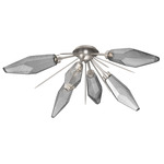 Rock Crystal Starburst Ceiling Light - Beige Silver / Chilled Smoke