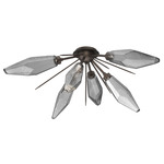 Rock Crystal Starburst Ceiling Light - Flat Bronze / Chilled Smoke