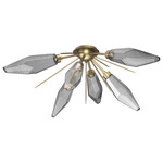 Rock Crystal Starburst Ceiling Light - Gilded Brass / Chilled Smoke