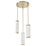 Tabulo Round Multi Light Pendant - Gilded Brass / Tabulo Tidal