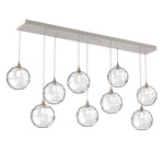 Terra Linear Multi Light Pendant - Beige Silver / Optic Clear