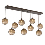 Terra Linear Multi Light Pendant - Flat Bronze / Optic Bronze