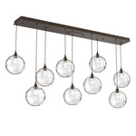 Terra Linear Multi Light Pendant - Flat Bronze / Optic Clear