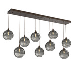 Terra Linear Multi Light Pendant - Flat Bronze / Optic Smoke