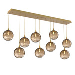 Terra Linear Multi Light Pendant - Gilded Brass / Optic Bronze