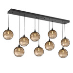 Terra Linear Multi Light Pendant - Matte Black / Optic Bronze
