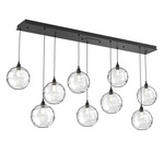 Terra Linear Multi Light Pendant - Matte Black / Optic Clear