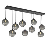 Terra Linear Multi Light Pendant - Matte Black / Optic Smoke