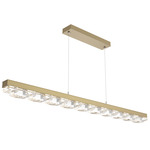 Tessera Linear Chandelier - Gilded Brass / Tessera Tetro