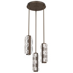 Tessera Round Multi Light Pendant - Flat Bronze / Tessera Tetro