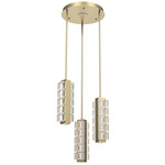 Tessera Round Multi Light Pendant - Gilded Brass / Tessera Pave