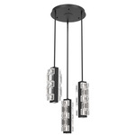 Tessera Round Multi Light Pendant - Matte Black / Tessera Tetro